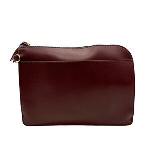 Maroon Leather Multi Slot  Pouch